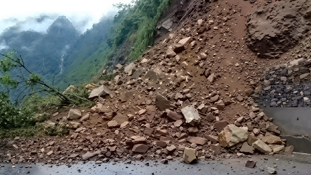 उदयपुरका ग्रामीण सडक पहिरोले अवरुद्ध, यातायात ठप्प